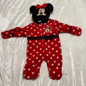 Disney Baby Minnie Mouse Footed Sleeper Sz 0-3 M